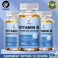 B-Complex Vitamin Supplements (B12 B1 B2 B3 B5 B6 B9 Folic Acid &Biotin) for Improve Immunity System
