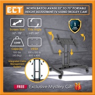 NB AVA50 32 to 75 Inch Portable Height Adjustment TV Stand Trolley Cart