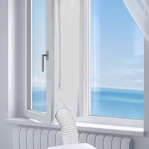 Airlock Window Seal With Zip For Portable Air Conditioner Flexible Cloth Sealing Seal Adhesive Fastf