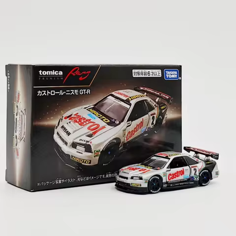 In Stock Original TOMICA Premuim Racing Series Nissan GTR R34 Die Casting Alloy Car Model Collection
