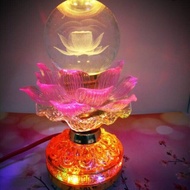Lampu Sembayang bentuk Bunga Teratai, isi 12 lagu buddha Ready warna