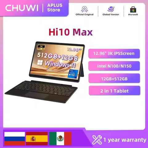 CHUWI Hi10 Max Tablet Intel N100/N150 12.96'' 3K Touch Screen 512GB SSD 12GB RAM Tablets Support Key