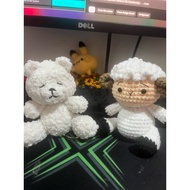 sheep bear bunny rabbit cute teddy bear cute ship mini plushie crochet mini keychain plushie sheep b