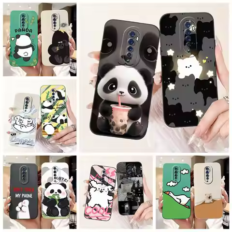 For Oppo Reno 2 Case Reno 2F 2Z Cute Panda Cartoon Cover Soft Silicone Phone Case For Oppo Reno2 F Z