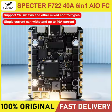 HGLRC SPECTER F722 40A 6in1 AIO Flight Controller for Rekon Y6/Specter 40AIO MPU6000 F722 Flight Con