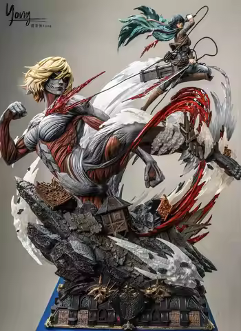 Spot Hertz Attack on Titan Mikasa Ackerman Vs Giantess Yani Privately Customized GK Statue Hand Mode