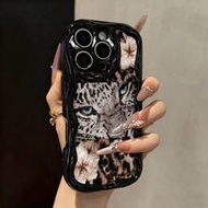 เคสโทรศัพท์ลายเสือดาวหลากสี Patchwork พิมพ์ลายพื้นผิวสีดำครีม เคสนิ่มสำหรับ IP17/IP17PROMAX/Iphone16