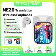 HTC NE20 Translation Wireless Earphones LCD Touch Screen Earphone Low Latency Gaming Bluetooth 6.0