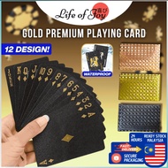 Premium Gold Waterproof Plastic Foil Luxury Poker Card Playing Cards Classic Magic Tricks Tool Deck 