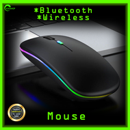 JMB2 ✅READY STOCK✅ RECHARGEABLE WIRELESS MOUSE / BLUETOOTH MOUSE Silent Mouse Gaming Mouse Colourful LED 2.4GHZ Adjustable Mouse for Office Home PC Desktop Laptop Rechargeable Wireless Rechargeable Mouse