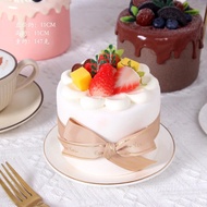 4Inch Simulation Birthday Cake Model Fake Fruit Cream Cake Photography Props Birthday/Wedding Party 