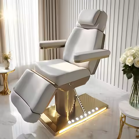 Electric Beauty Bed 4 Motors Adjustable Flat Tilt Breathing Hole Cosmetic Esthetician Spa Lash Facia