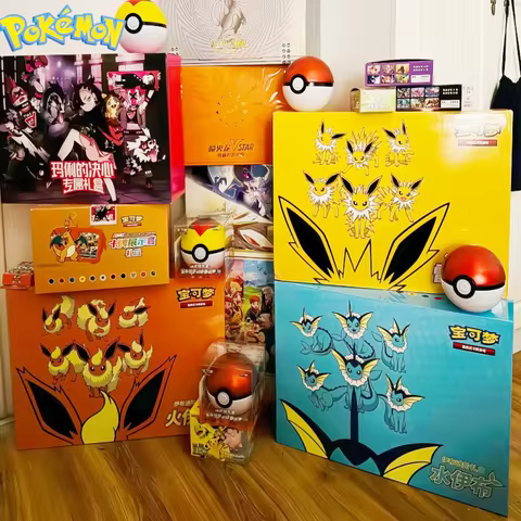 Pokemon Original Ptcg Card Chinese Ibrahimovic Advanced Gift Box Reib Fire Eevee Water Eevee Custom