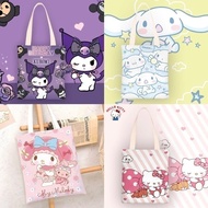 Children's Cartoon Kuromi Cinnamoroll Melody Printed Tuition Bag Lunch Box Bag Kids Student School Hand Bag