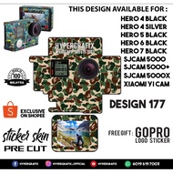 GOPRO HERO 4 , HERO 5 , HERO 6 , HERO 7, SJCAM 5000 , XIAOMI YI CAM 2K STICKER SKIN (DESIGN 177)