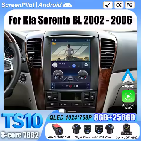 9.7 Inch Android 16 For Kia Sorento BL 2002 - 2006 Car Radio Stereo Head Unit Multimedia Video Playe
