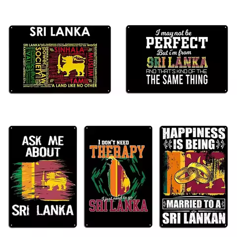 Sri Lanka Flag Saying Ask Me About Sri Lanka Ceylon Travel Metal Garage Party Home Personalized Wall
