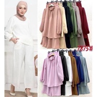 Design terkini Farissa Muslimah blouse suit SET (blouse + PALAZZO) murah kain sejuk selesa sopan lab