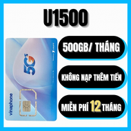( KHÔNG GIỚI HẠN ) Sim 5G VINAPHONE U1500 DATA TỐC ĐỘ CAO 17GB/NGÀY = 500GB/THÁNG CHUYÊN DUNGHF CHO