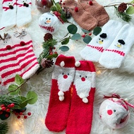 (SG) Christmas Gift Idea | Unisex Fuzzy Socks Christmas. Santa Snowman Reindeer