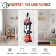 [Chicnest] Basketball Storage Mesh Bag Wall Mounted 3 Hanging Poets Organizer for Home Gym School Sp