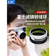JJC Suitable for Fuji X100VI Filter Adapter Ring X100V X100F X100T Adapterable 49mm Filter UV Mirror