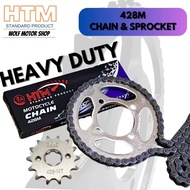 HTM 428-108L SM110 SPORT110R SPORT110E 428 SPROCKET SET HTM CHAIN SPROCKET YB3L YB3 YTZ5 YTZ5S YB5L 