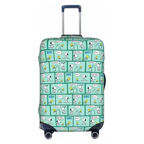 Custom Fashion Snoopy Woodstock Cartoon Beagle Luggage Cover Protector Dust Proof Travel Suitcase Co