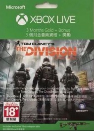 全新 New Xbox Live 3個月金會員訂閱卡 實體卡  3 Month Gold Subscription Card