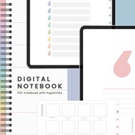 數碼 Pastel Rainbow Digital Notebook | 12-subject GoodNotes notebook for iPad