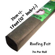 1 Feet x 7M Heavy Duty Waterproof Roofing Felt Underground protection black roofing /atap bumbung ge