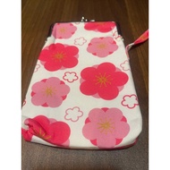 Plum Pattern Kiss-Lock Pouch Smartphone Pouch Japanese Design with Hand Strap