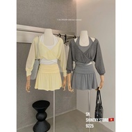 Ao co yem bow dress Set