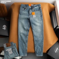 Quần jean nam Heboz dáng slim D035 quần dài nam denim màu xanh wash basic - 00002732
