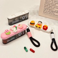 [Ready stock] Box Portable One Week Seven Days Portable Medicine Packing Box Cute Cartoon Crayon Shi