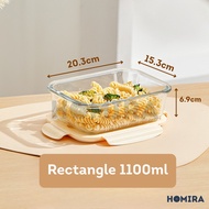 Buttercream Series Round Borosilicate Glass Food Container 450ml-1100ml