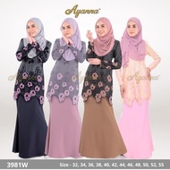 Miltida 3981W Lace Kurung Baju Kurung Sedondon Plus Size Available(32-55) Dark Grey Smokey Purple Light Khakis by Ayanna