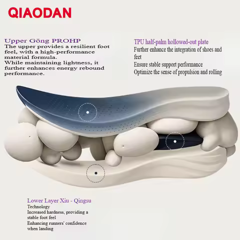 QIAODAN LH 600 Max Men's Running Shoes Breathable Sport Shoes 2025 Autumn Thick-soled Lightweight Jo