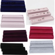 [STARTIST] 3pcs Velvet Slots Ring Trays Showcase Display Jewelry Holder Box Long Case