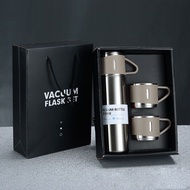 [Bộ quà tặng] Bình giữ nhiệt cao cấp kèm 2 cốc inox có quai Bộ bình giữ nhiệt kèm 2 ly cách nhiệt