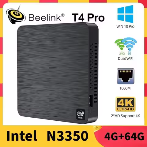 int Apollo Lake Processor N3350 Mini PC Beelink T4 Pro 4K 4GB 64GB BT4.0 1000M AC Wifi 2*HD 3*USB3.0