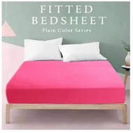 BEST SELLING  Cotton Bedsheet/Cadar Plain Color Single & Queen Kain Sejuk