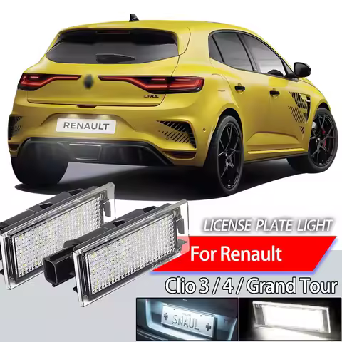 2Pcs For Renault Clio 3 2005-2014 Clio 4 2012-2019 Clio Grand Tour 2013-2019 Car Led Number License 