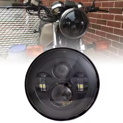 7Inch Motorcycle LED Headlight Black for 2007-2017 Jeep Wrangler Unlimited JK 4 Door for Road King f
