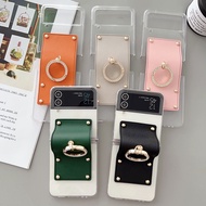 Bumper Flip Purity Casing for Samsung Galaxy Z Flip 4 Z Flip 3 With Ring Holder Samsung Z Flip4 Z Fl