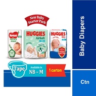 Huggies Dry / AirSoft / Naturemade Diapers for Newborn baby (NB/S) Soft, Breathable and Absortbent diaper