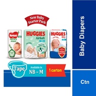 Huggies Newborn baby (NB / S) Diapers - Dry / AirSoft / Naturemade (3/4 Packs x 1 carton)