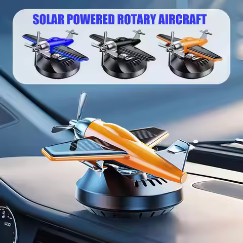 Solar Energy Powered Rotating Propeller Fighter Car Freshener Dashboard Aroma Scent Air Airplane Per