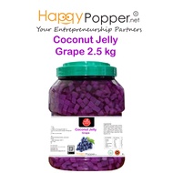 HAPPYPOPPER Coconut Coco Grape QQ Color Jelly Cendol Bubble Milk Tea Topping Toppings 2.5 Kg 2.5kg Halal 葡萄椰果 果冻 Q果