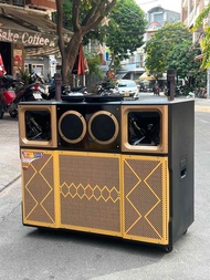 Loa karaoke MTMAX BK45 Cao Cấp - Loa kéo 2 Bass 4 Tấc 2 Trung 2 Treble - Kèm 2 Micro Không Dây công